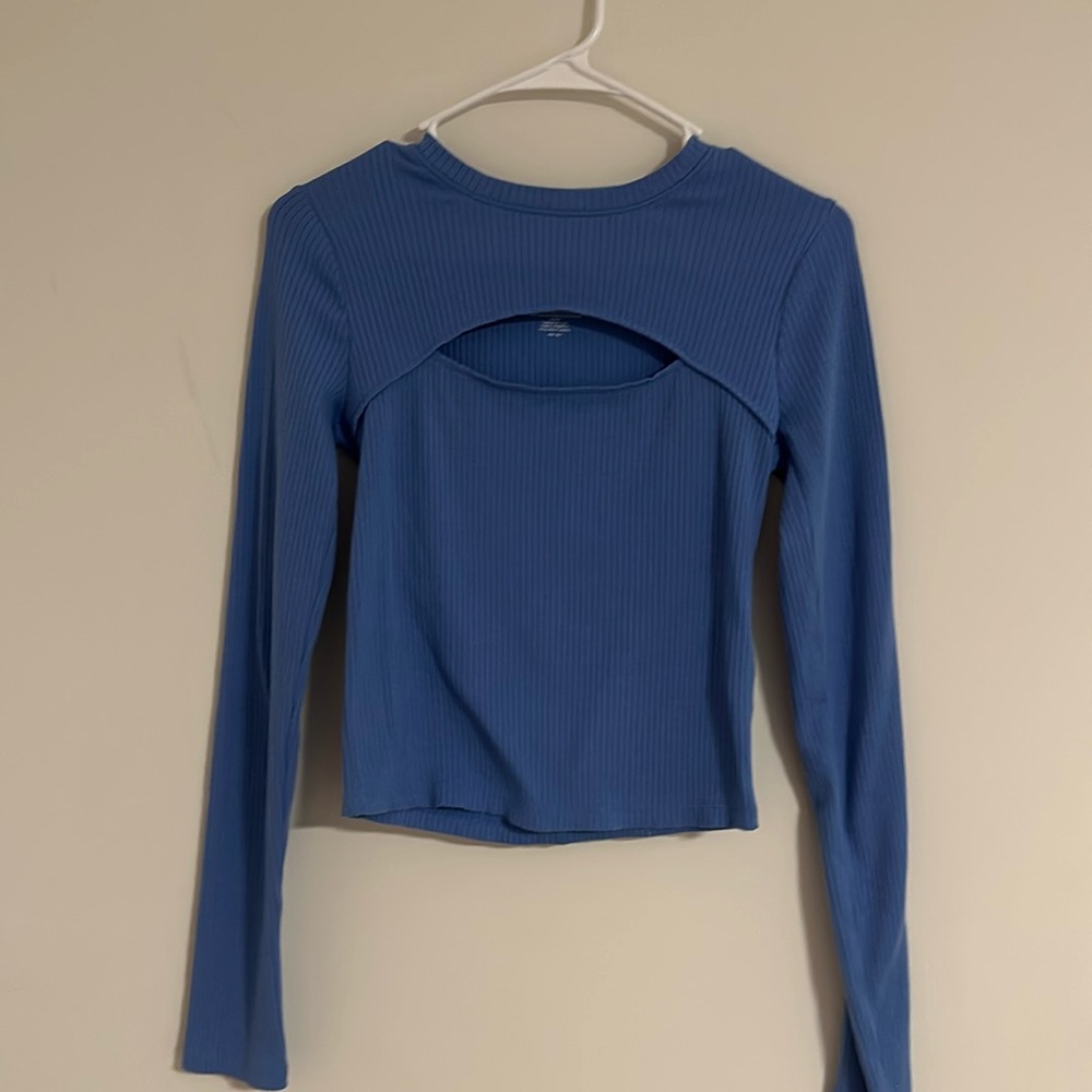 Blue Long Sleeve Top